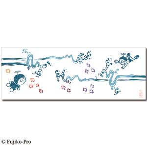 浮世絵　ドラえもん　扇子　東都のれん会