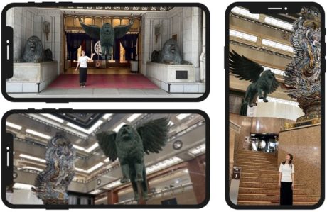 『翼のライオン像』が飛び出す！AR