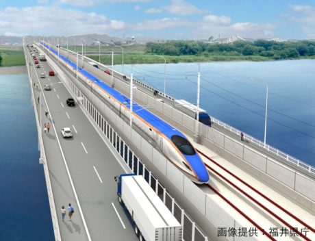 Ｗ７系北陸新幹線かがやき　鉄道道路併用橋セット